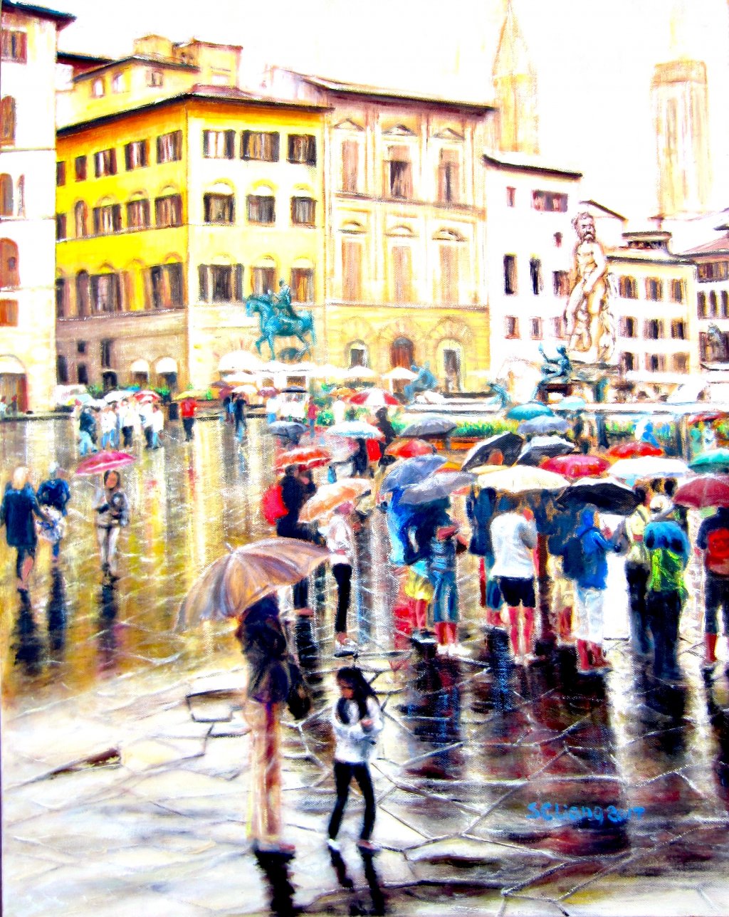Shinn-Chung Liang / <br>The rain in the Piazza della Signoria