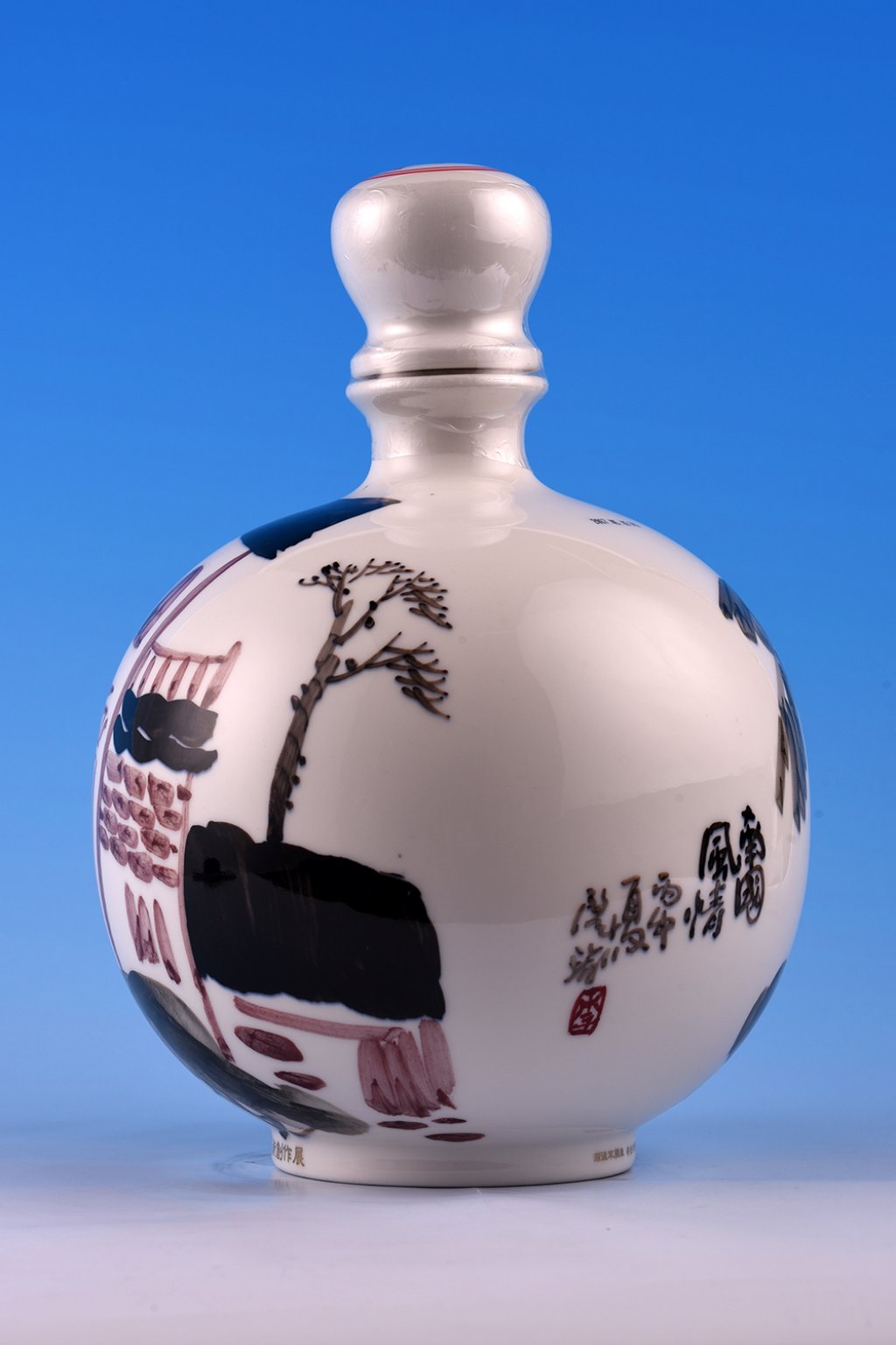 【雙金彩陶】李肇瑜 /<br>南國風情 | 手繪瓷瓶高粱酒